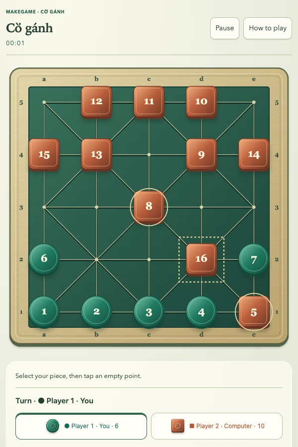 越南翻色棋 · Cờ gánh · 真实游戏画面