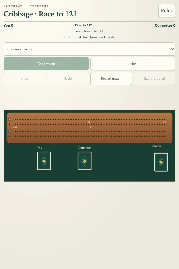 克里比奇 · Cribbage · 真实游戏画面