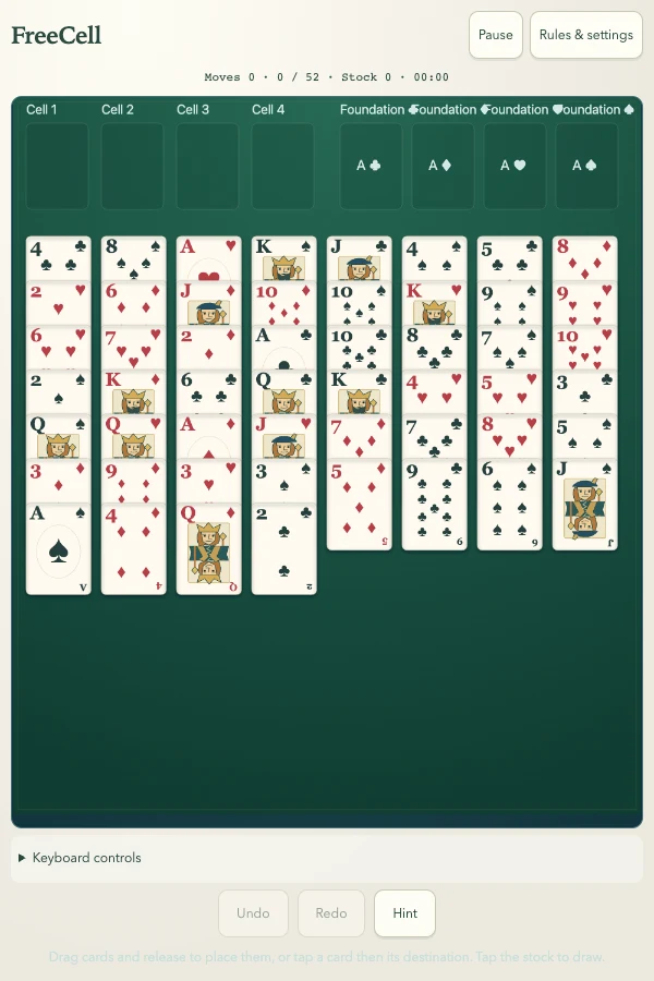 空当接龙 · FreeCell · 真实游戏画面