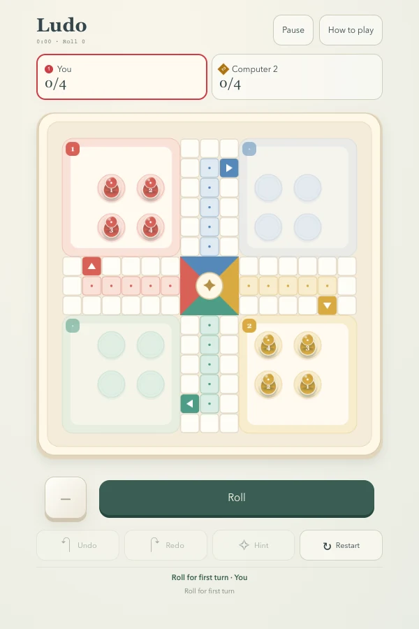 Ludo 四子赛跑 · 真实游戏画面