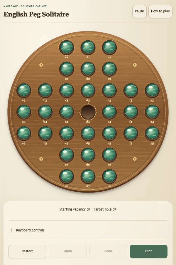 英式孔明棋 · 真实游戏画面