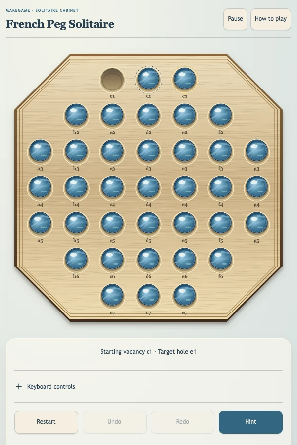 法式孔明棋 · 真实游戏画面