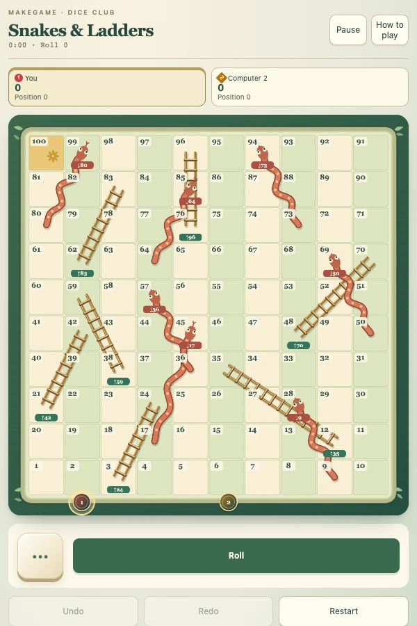 蛇梯棋 · 真实游戏画面